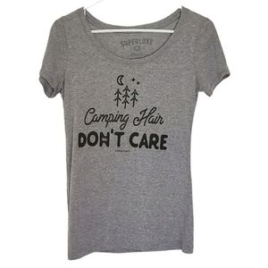 🟢1206 * Superluxe Camping Hair Don't Care Tee Gray Size M